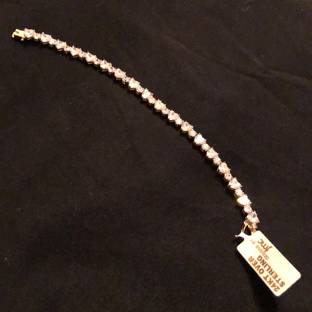 24kt Over Sterling Silver Heart Bracelet